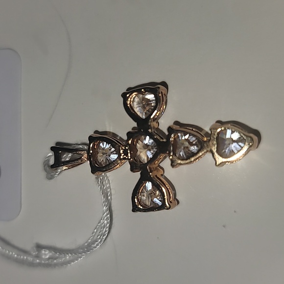 Vintage Real 925 Silver CZ Cross Pendent - Picture 11 of 13